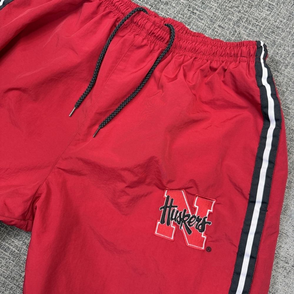 Vtg Nebraska Cornhuskers Warmup Pants Men's Large Red Gear‎ For Sports Y2K